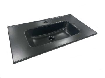 Keramische wastafel Casablanca 81x46cm Mat Zwart