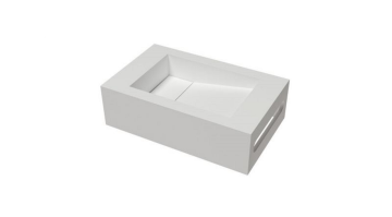 Solid Surface Wastafel Umbriel 50x31cm mat wit