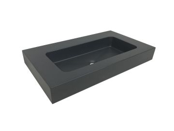 Composiet wastafel Cuadro 80,5x45,5 cm Egaal Antraciet RAL7016