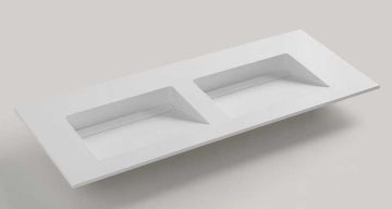 Composiet dubbele wastafel op maat  - Cosmo - tot 51cm diep