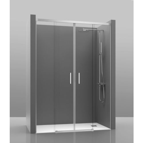 4-delige douchewand met schuifdeuren Cosmo - 6mm