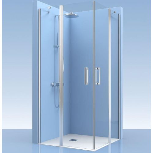 Douchewand hoekinstap met draaideuren Padel 6mm