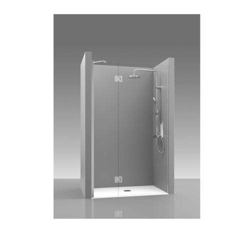 Draaideur met vaste deel Tedy - 8mm - Scharnieren op glas
