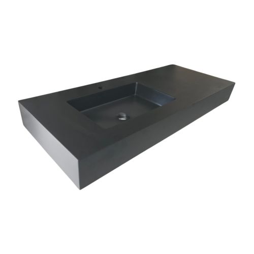 Composiet wastafel Solid 110x45cm Egaal Zwart RAL9005