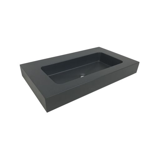 Composiet wastafel Cuadro 80,5x45,5 cm Egaal Antraciet RAL7016
