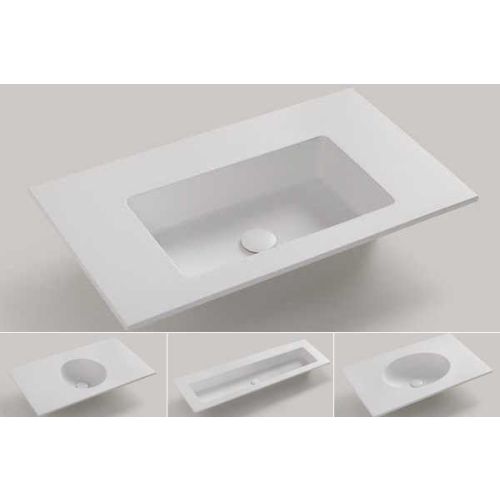 Solid Surface wastafel op maat Celine - tot 51cm diep