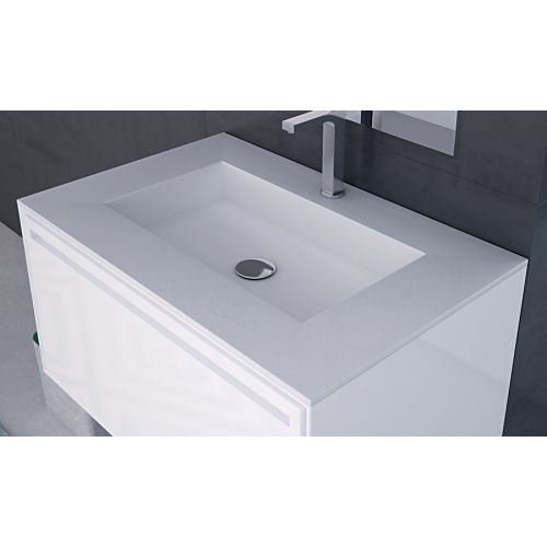 Composiet wastafel op maat Solid met enkele waskom tot 60cm diep