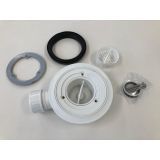 Siphon pour receveur de douche plat Domo blanc hauteur d'installation 55mm pour trou 90mm avec crépine