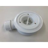 Siphon pour receveur de douche plat Domo blanc hauteur d'installation 55mm pour trou 90mm avec crépine