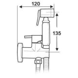 Bidetdouche of toiletdouche zwart met éénhendel kraan (koud en warm)
