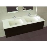 Solid Surface dubbele wastafel op maat  - Celine - tot 51cm diep