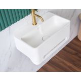 Solid Surface wastafel York 50x31cm mat wit