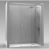 3-delige Douchewand met schuifdeur Cosmo - 6mm