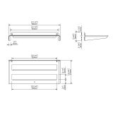 Aluminium handdoekrek 60x27,5cm zwart, geschikt voor buiten gebruik