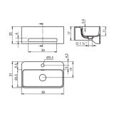 Solid Surface wastafel York 50x31cm mat wit