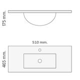 Keramische wastafel Milan 51x46cm wit
