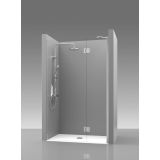 Draaideur met vaste deel Tedy - 8mm - Scharnieren op glas