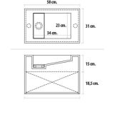 Solid Surface Wastafel Umbriel middle 50x31cm mat wit