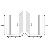 Draaideur met vast deel en zijwand Padel - 6mm