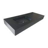 Composiet wastafel Solid 110x45cm Egaal Zwart RAL9005