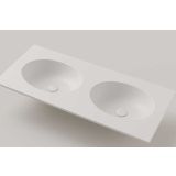 Solid Surface dubbele wastafel op maat  - Celine - tot 51cm diep