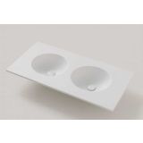 Solid Surface dubbele wastafel op maat  - Celine - tot 51cm diep