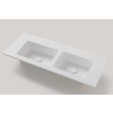 Solid Surface dubbele wastafel op maat  - Celine - tot 51cm diep