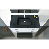 Composiet wastafel op maat Solid met enkele waskom tot 60cm diep
