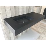 Composiet wastafel Solid 110x45cm Egaal Zwart RAL9005