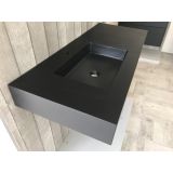 Composiet wastafel Solid 110x45cm Egaal Zwart RAL9005