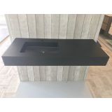 Composiet wastafel Solid 110x45cm Egaal Zwart RAL9005