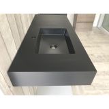 Composiet wastafel Solid 110x45cm Egaal Zwart RAL9005