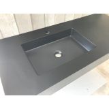 Composiet wastafel Solid 110x45cm Egaal Zwart RAL9005