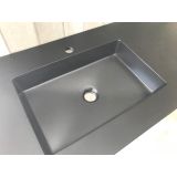 Composiet wastafel Solid 110x45cm Egaal Zwart RAL9005